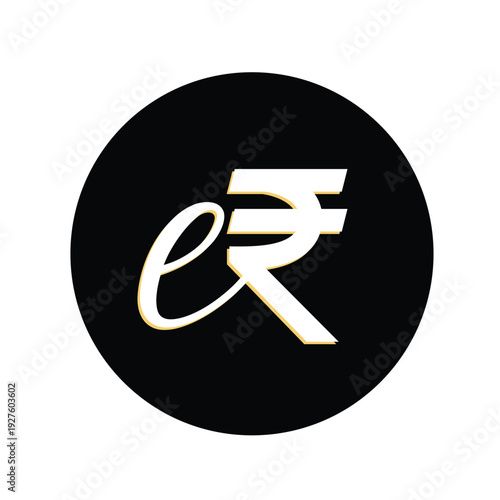 indian e-rupi or erupee digital currency symbol background for secure payment