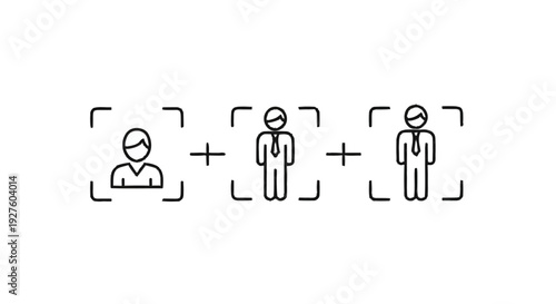 Conceptual illustration of team building and collaboration with icons.