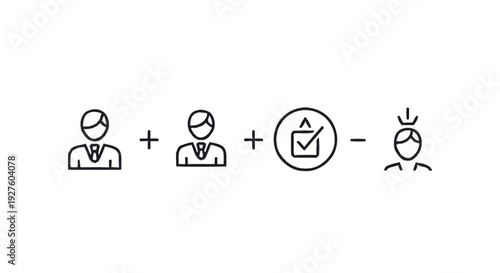 Conceptual illustration of team building and task completion.