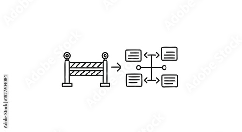 Conceptual illustration of breaking down barriers and expanding ideas.