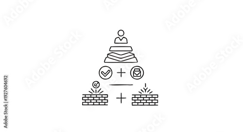 Conceptual illustration of building blocks of success and growth.