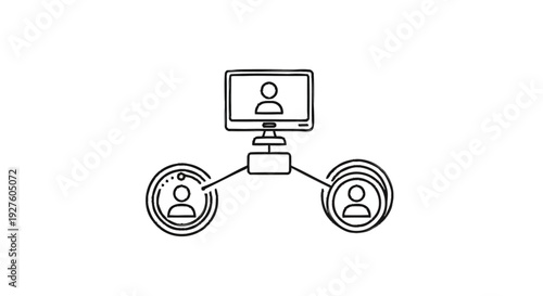 Computer Network Connecting People Icons Together.