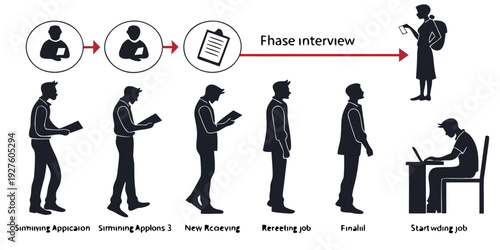 Illustration of a man's journey from an idea to a successful business Vector