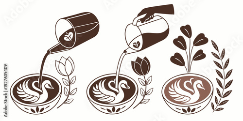 A delightful assortment of colorful and intricately designed ceramic spoons Vector