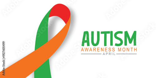 Autism Awareness Month Symbolic Ribbon