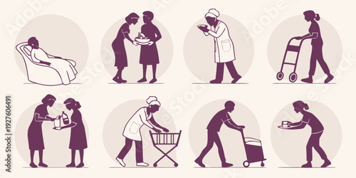 A diverse group of people engaged in various activities and interactions Vector