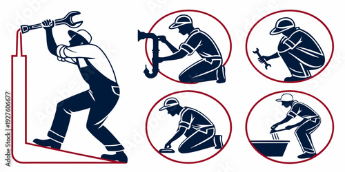 A collection of four different sports activities, each with a unique focus and equipment. Vector