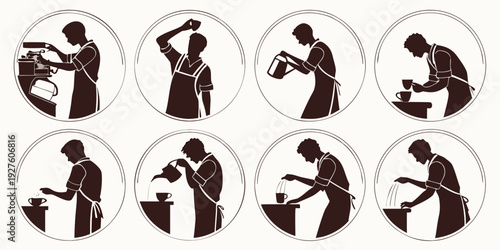 A visual representation of the stages of a gymnast's routine on the uneven bars Vector