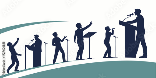 Diverse group of people evolving and progressing together in a business environment Vector