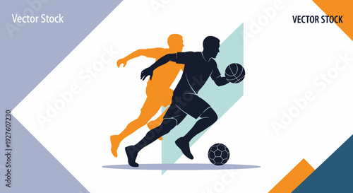 Dynamic soccer players in action, competitive game scene.