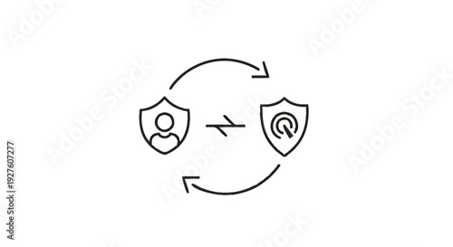 Conceptual Icon Representing Data Security and Privacy Exchange.