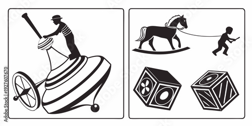 Ancient artifacts and relics from various cultures on display Vector