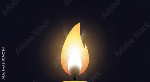 Vibrant flame burns brightly against dark background symbolizing warmth and energy