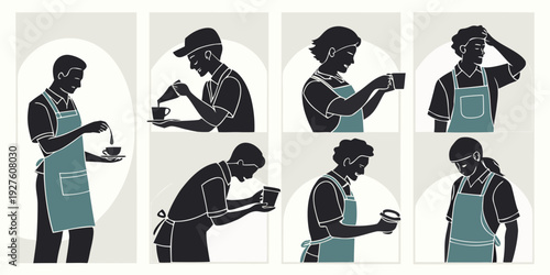 People engaged in various activities such as reading, using a laptop, and playing instruments Vector