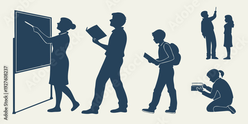 Diverse group of people engaging in various activities with flags and technology Vector