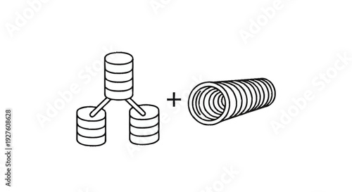 Database connection and network cable illustration.