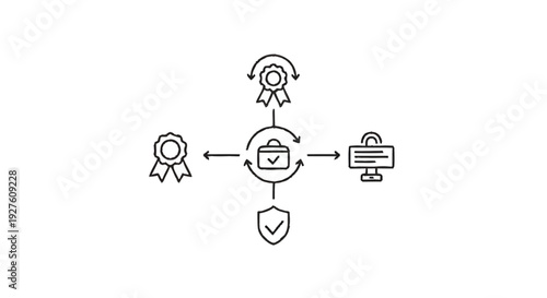 Cybersecurity and Data Protection Concept with Icons.