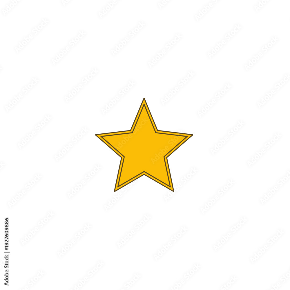 Obraz premium Golden Star Icon on White Background for Success and Achievement