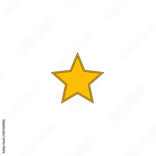 Golden Star Icon on White Background for Success and Achievement