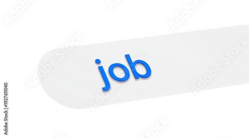 Job Search Concept – Close-Up 3D Render of “Job” in Search Bar