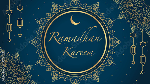 Elegant Ramadan Kareem background with Islamic ornament