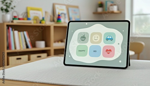 Wallpaper Mural Interactive Tablet for Toddlers in Bright Classroom Setting Promoting Early Learning Torontodigital.ca