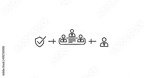 Conceptual illustration of business security and team collaboration.
