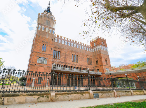 View of the Castle of the Three Dragons at the Ciutadella Park in Barcelona, Spain.