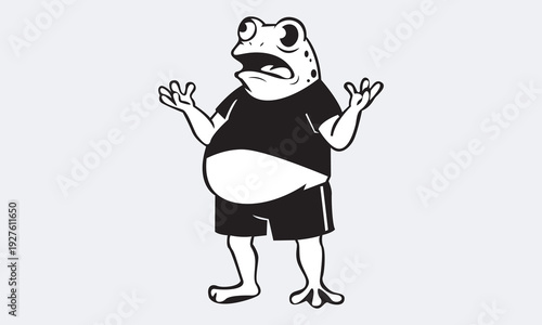 Standing Funny frog vector design