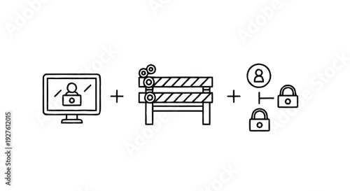 Computer Security and Network Access Control Illustration.