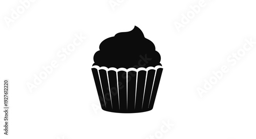 Black Silhouette of a Cupcake.