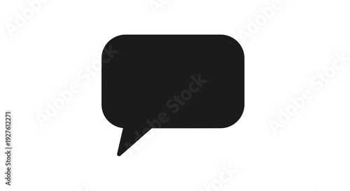 Black Speech Bubble Icon Symbol.