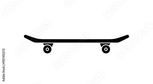 Black Skateboard with Wheels and Trucks.