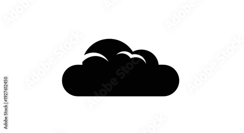Simple Black Cloud Icon Isolated on White.