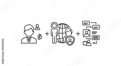 Conceptual illustration of business strategy and global collaboration.