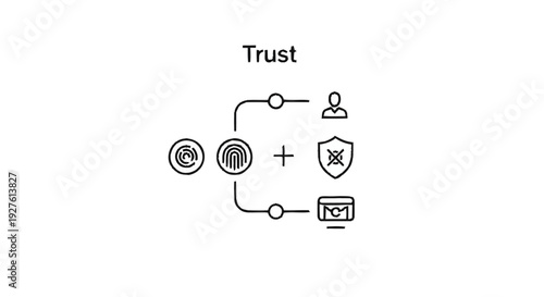 Conceptual illustration of trust and security in digital identity verification.