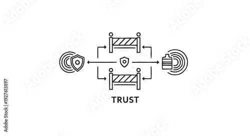 Conceptual illustration of trust and security in digital communication.