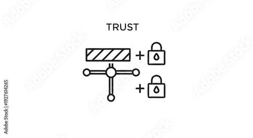 Conceptual illustration of trust and security represented by symbols.
