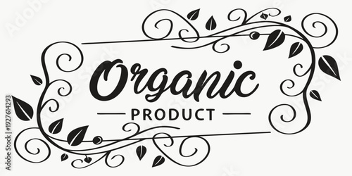 Organic produce logo with elegant floral design and rustic color scheme Vector