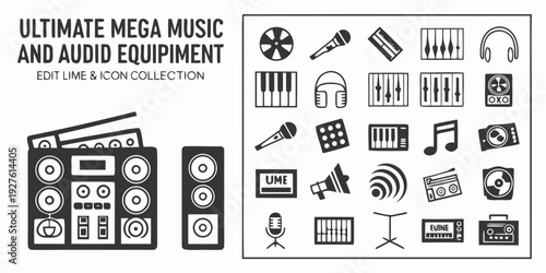 Assorted electronic devices and audio equipment for media production and entertainment Vector
