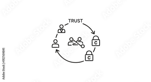 Concept of trust and collaboration in a business network.