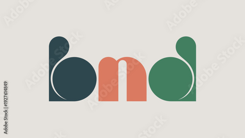 A modern logo design featuring the letters b, m, and d in a creative and colorful arrangement
