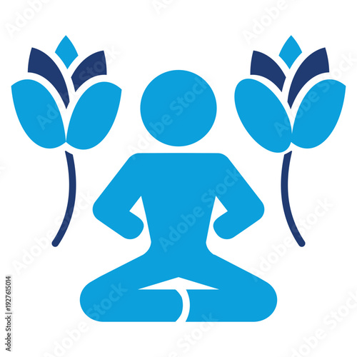 yoga flat blue icon