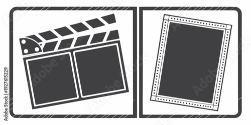 A comparison of a traditional film camera and a modern digital camera. Vector
