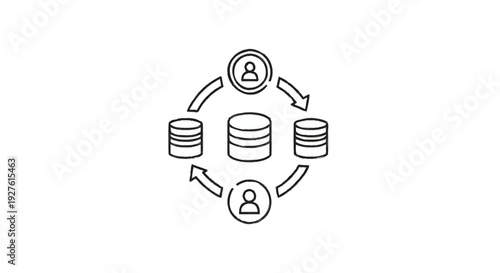 Database management system with user interaction and data flow.