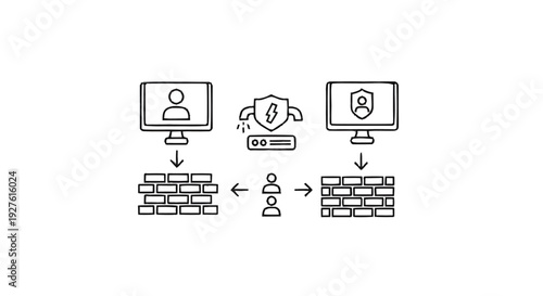 Cybersecurity Network Firewall Protection Data Security Concept.