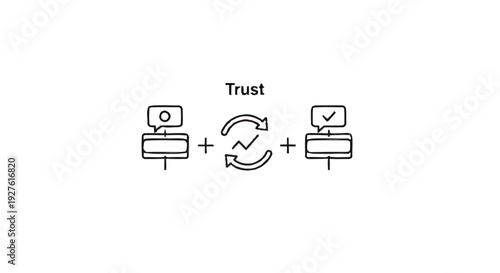 Conceptual illustration of trust building through communication and verification.
