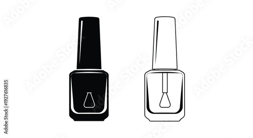 Black and white nail polish bottles side by side minimalist design