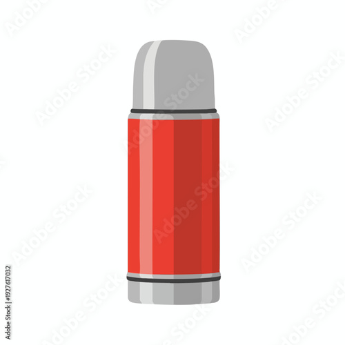 Modern Red Thermos Bottle for Hot and Cold Beverages