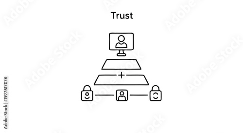 Conceptual illustration of trust in a digital network system.